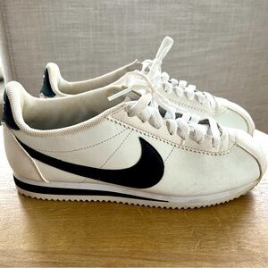 Women’s Nike Cortez white leather sneakers